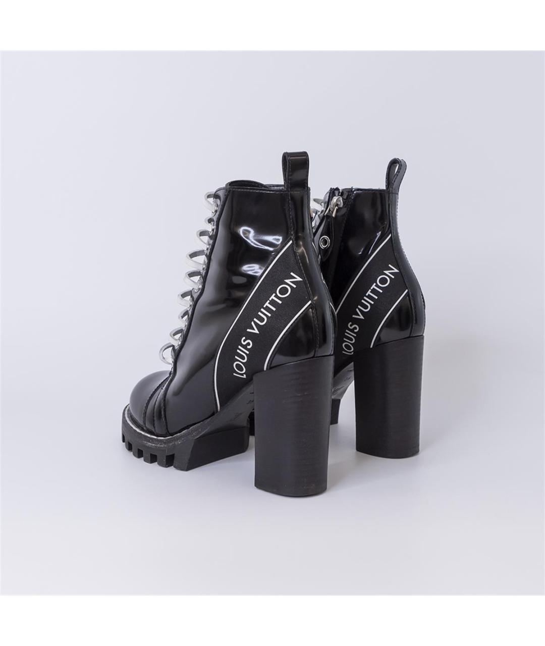 LOUIS VUITTON Черные кожаные ботильоны, фото 4