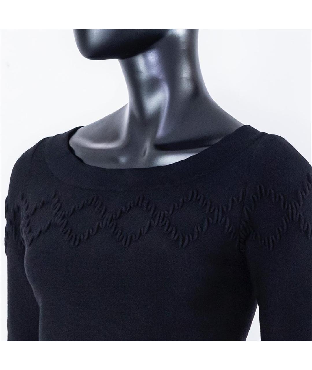 ALAIA Черное шерстяное повседневное платье, фото 2