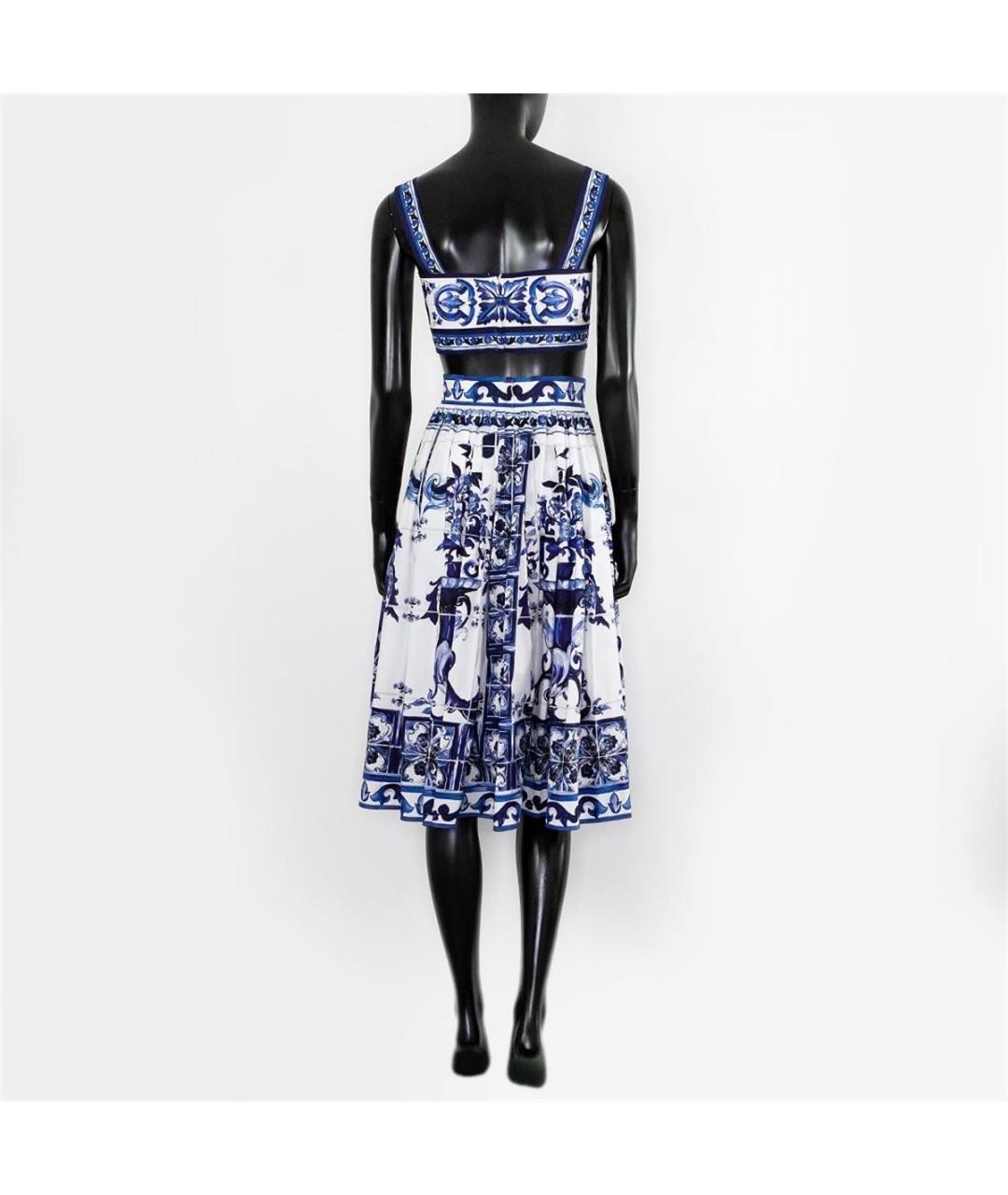 DOLCE&GABBANA Синий хлопковый костюм с юбками, фото 3