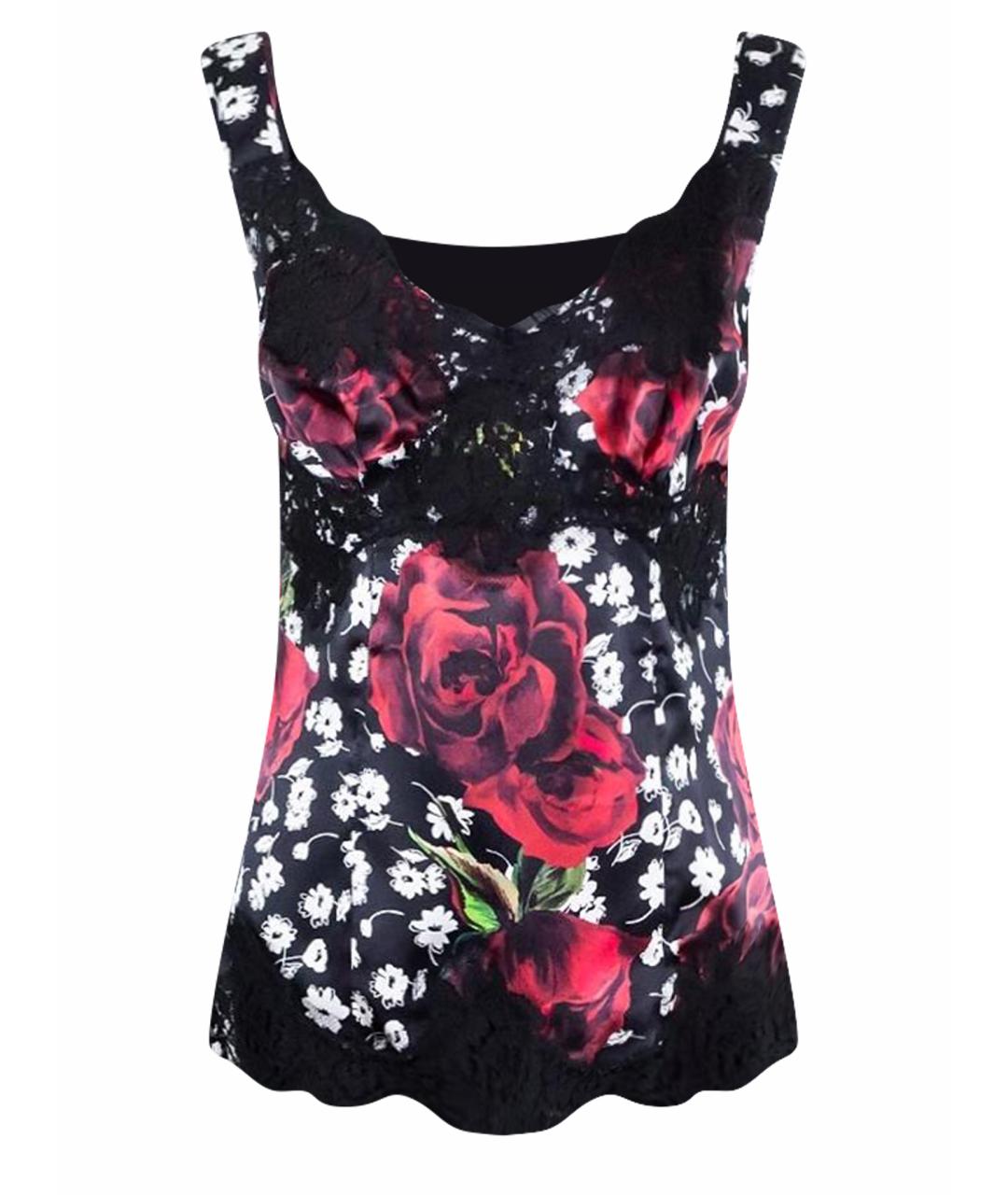 DOLCE&GABBANA Черная шелковая футболка, фото 1