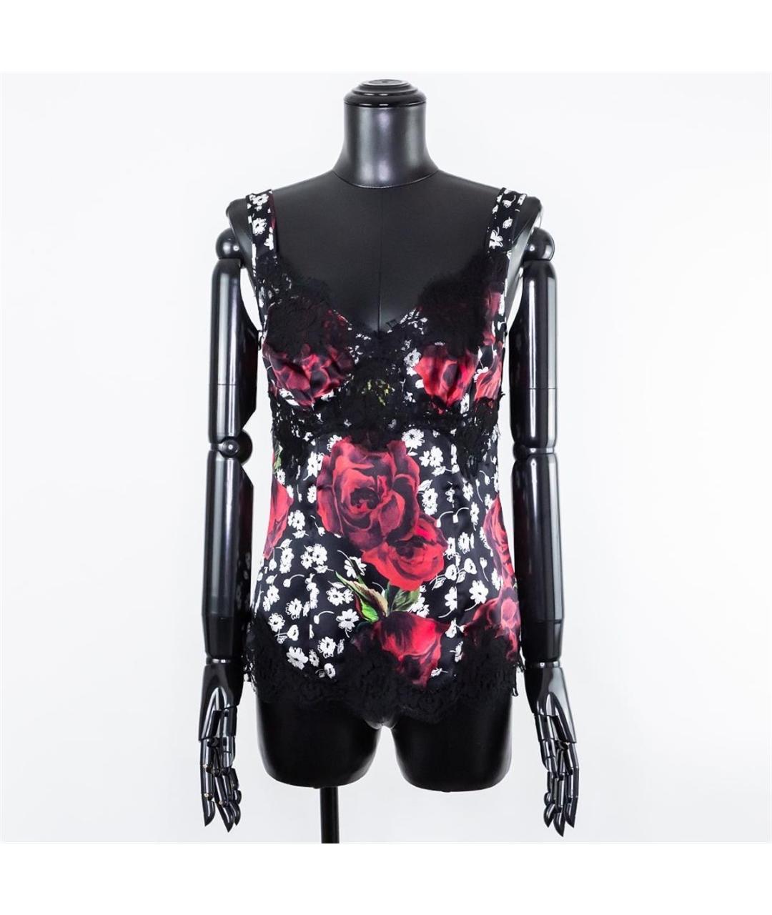 DOLCE&GABBANA Черная шелковая футболка, фото 4