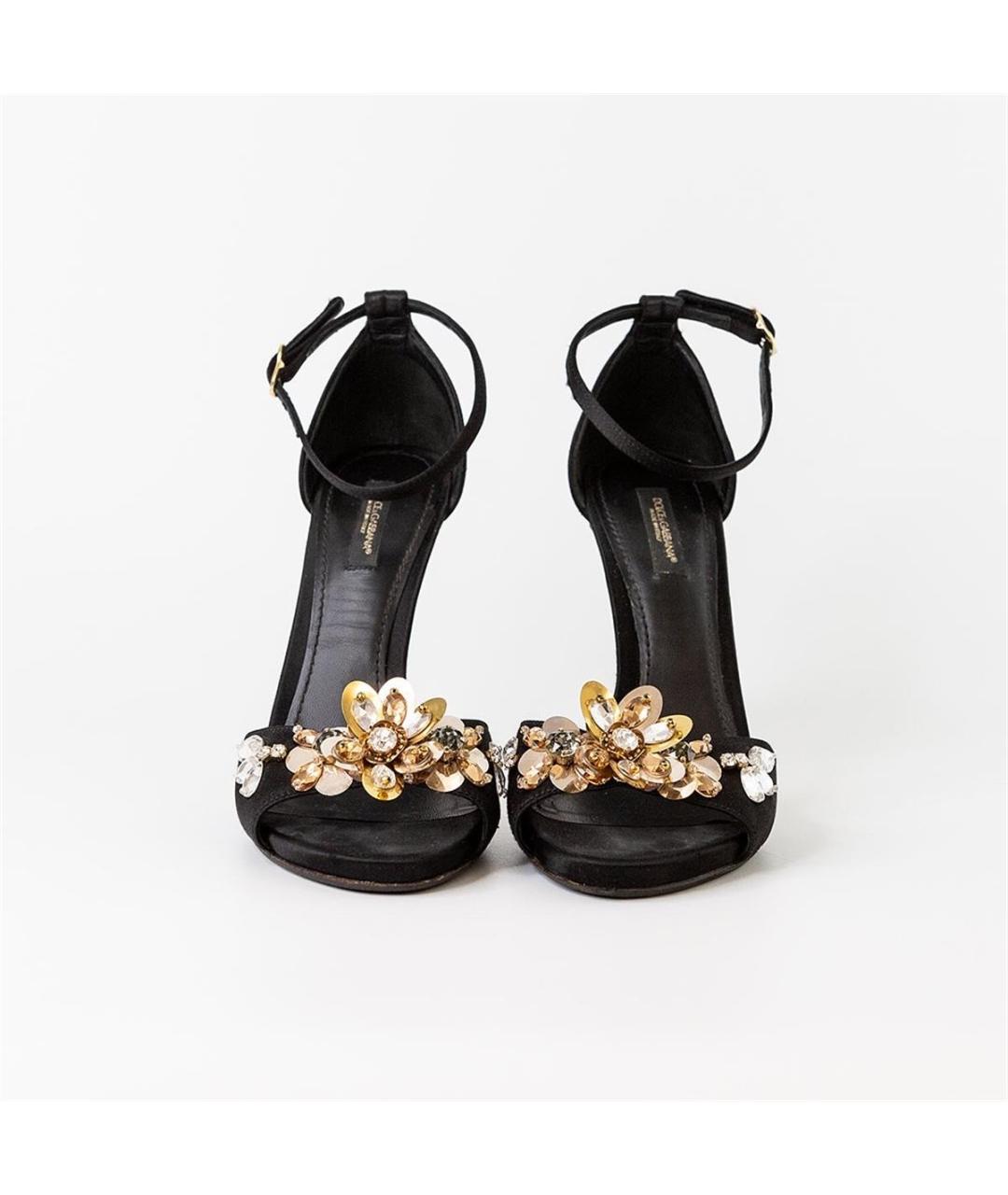 DOLCE&GABBANA Черные текстильные босоножки, фото 3