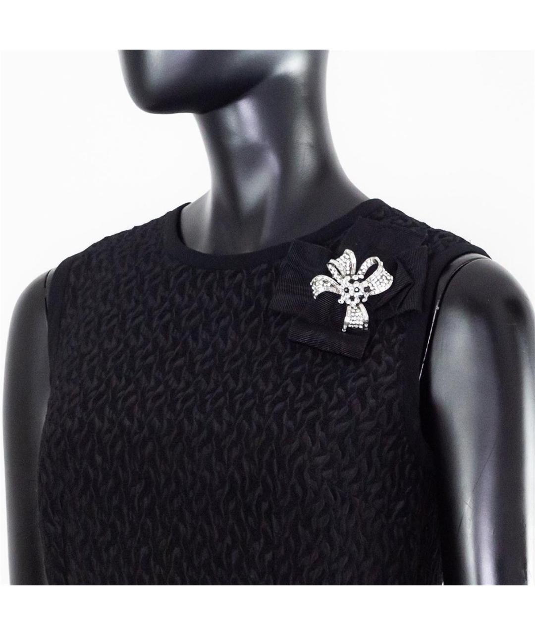 DOLCE&GABBANA Черное шелковое повседневное платье, фото 2