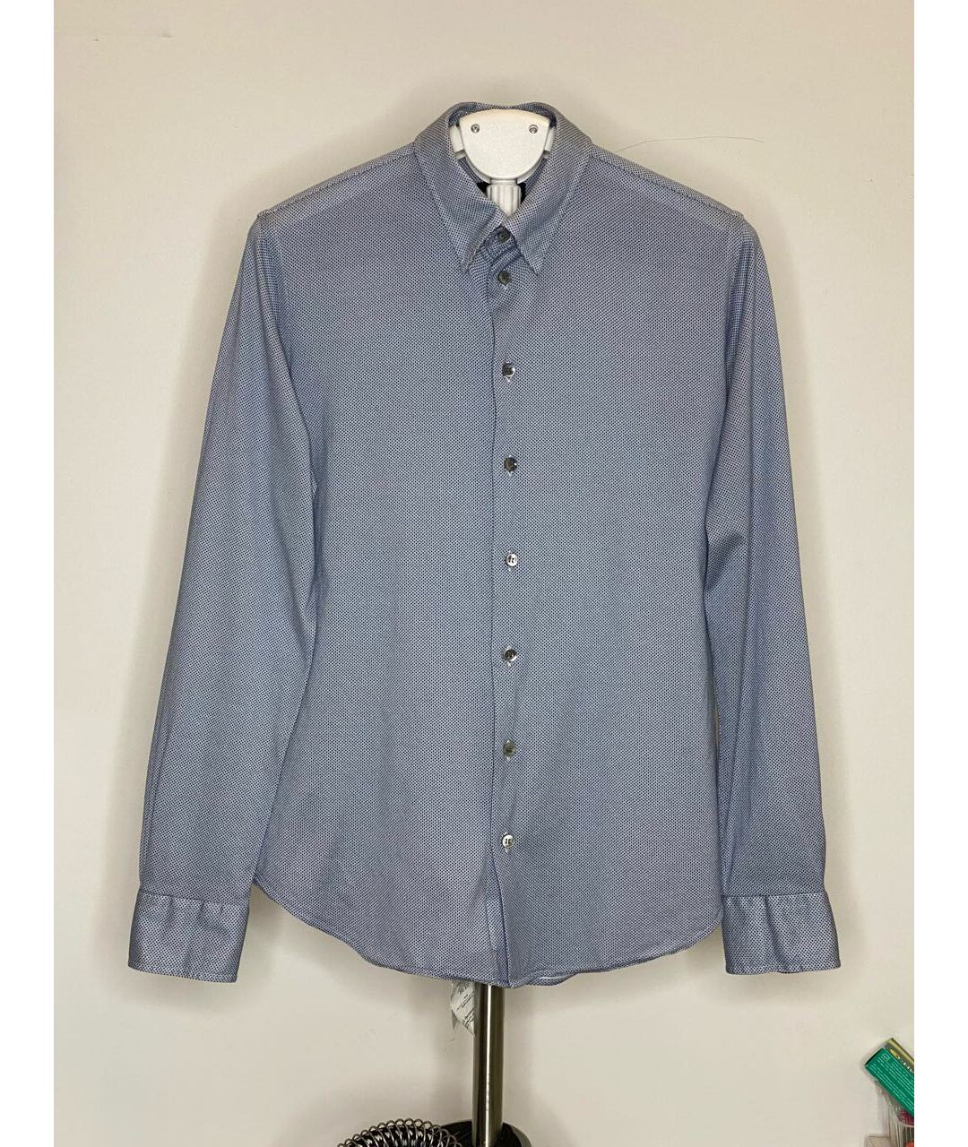 GIORGIO ARMANI Голубая хлопковая классическая рубашка, фото 7