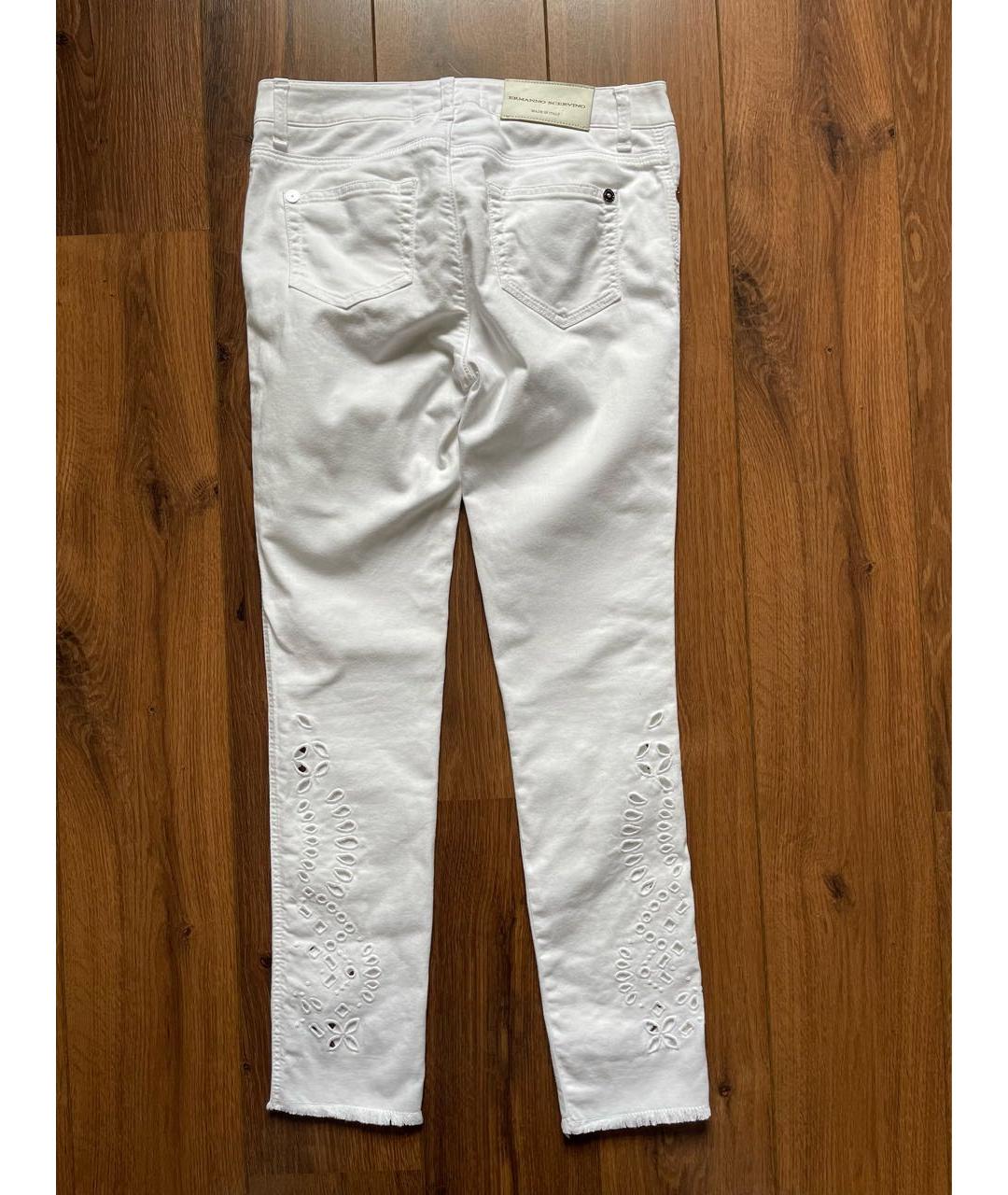ERMANNO SCERVINO Белые хлопко-эластановые джинсы слим, фото 2