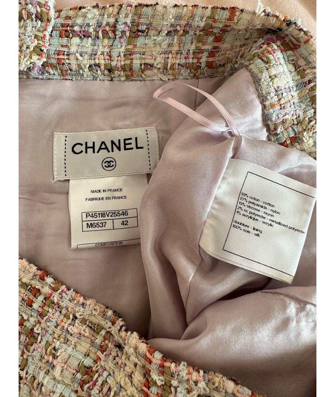 CHANEL Мульти хлопковая юбка миди, фото 5