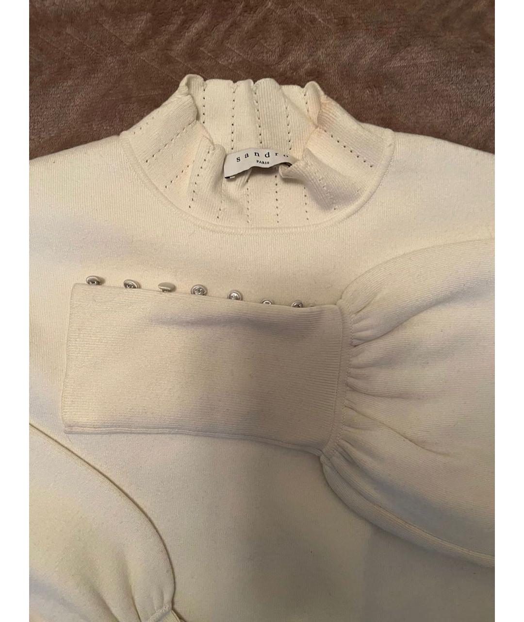 SANDRO Белый полиэстеровый джемпер / свитер, фото 3