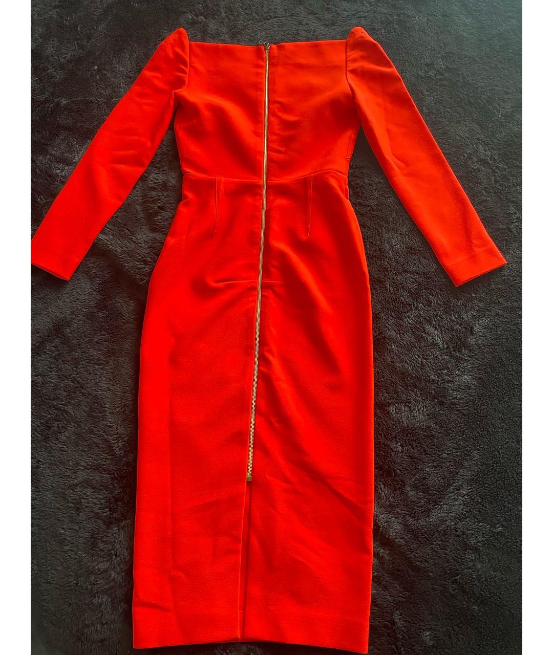 ROLAND MOURET Оранжевое полиэстеровое коктейльное платье, фото 2