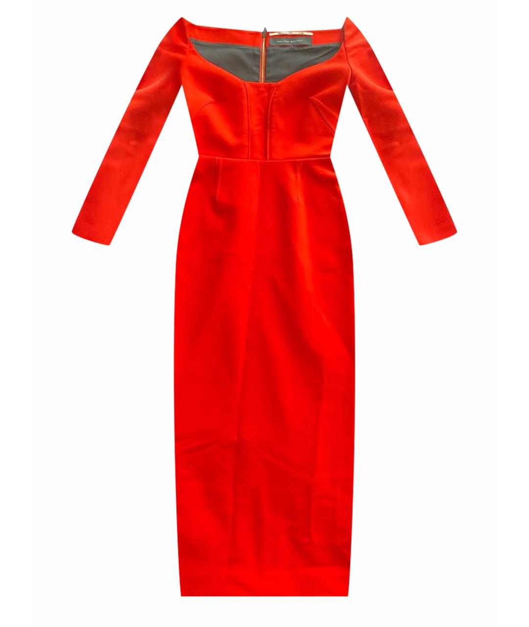 ROLAND MOURET Оранжевое полиэстеровое коктейльное платье, фото 1
