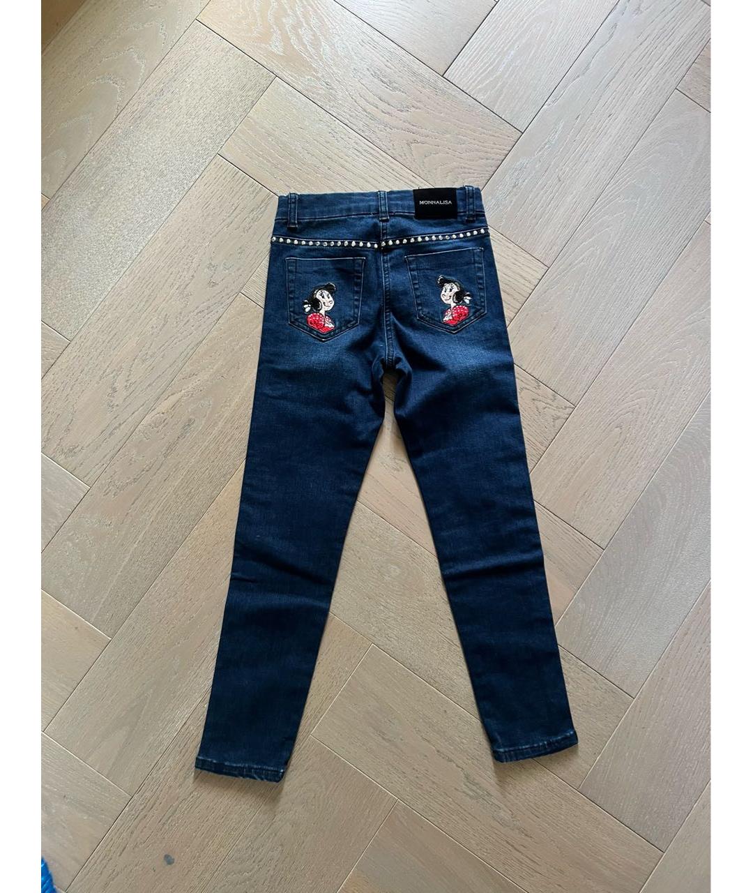 MONNALISA Синие хлопковые детские джинсы, фото 2