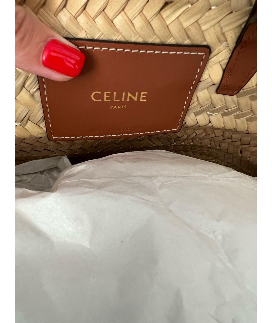 CELINE Бежевая пляжная сумка, фото 8