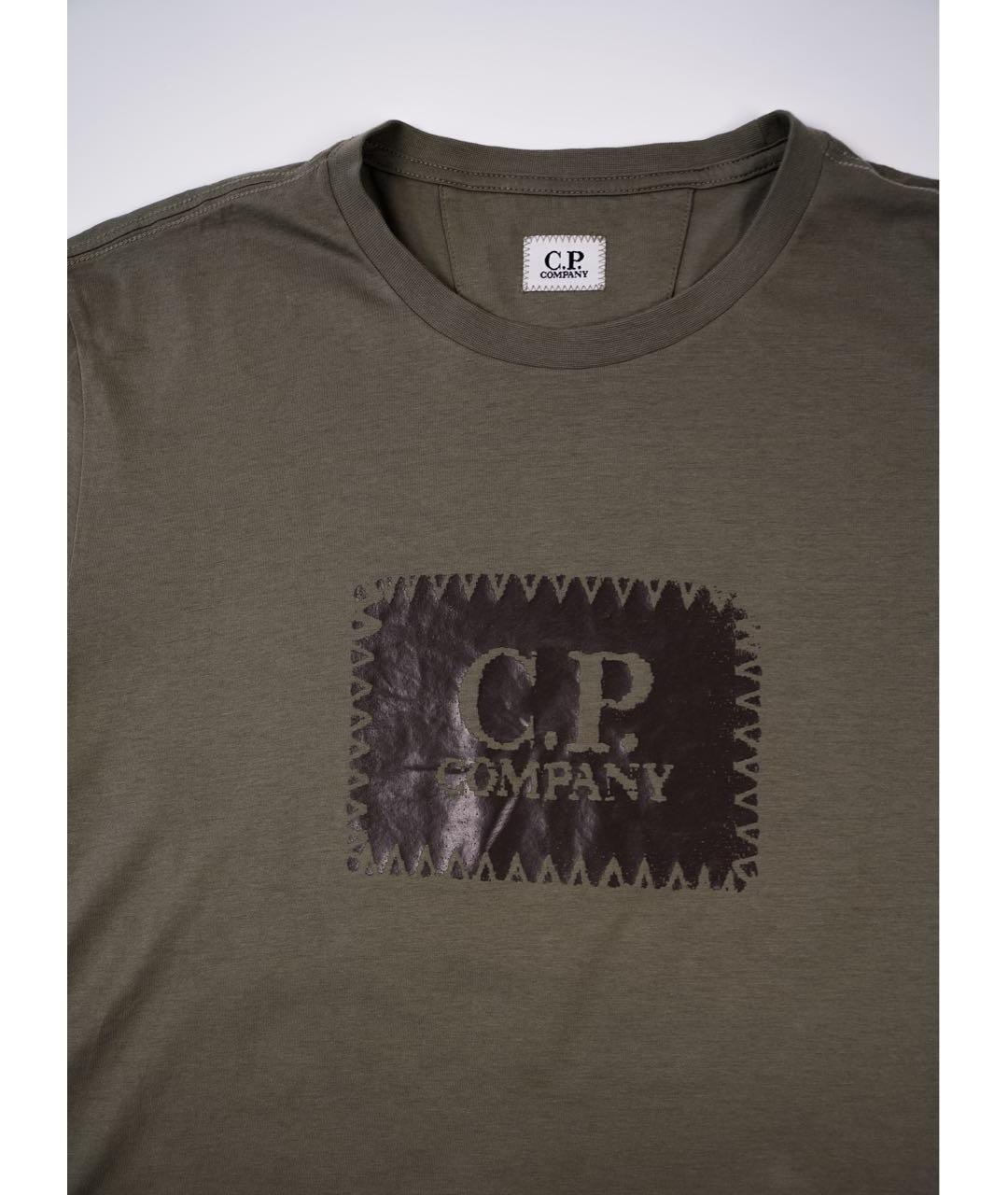 CP COMPANY Хаки хлопковая футболка, фото 4