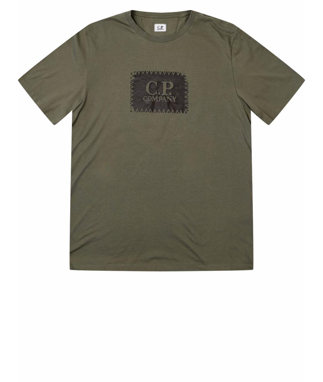 CP COMPANY Хаки хлопковая футболка, фото 1