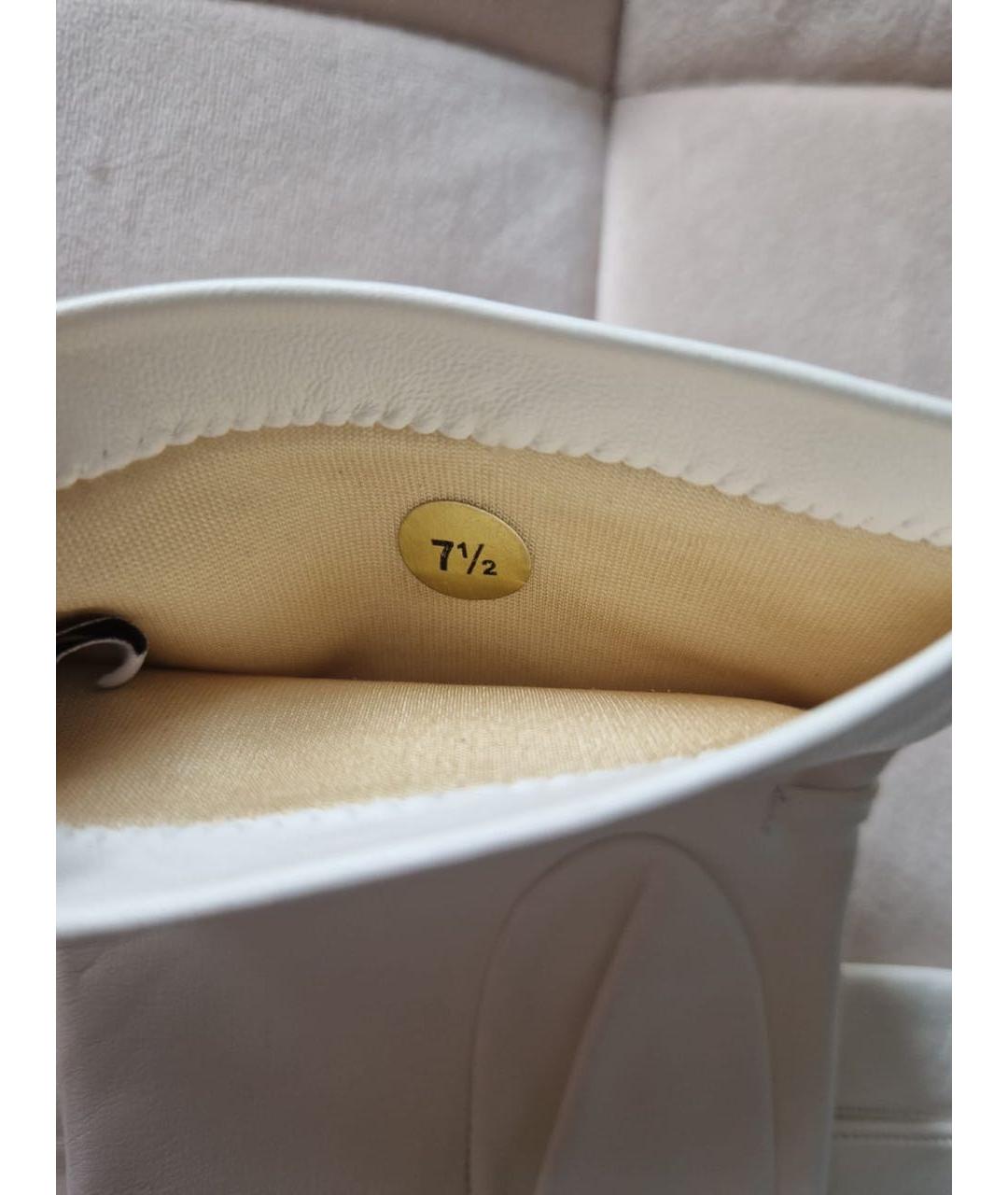 CHRISTIAN DIOR Белые кожаные перчатки, фото 4