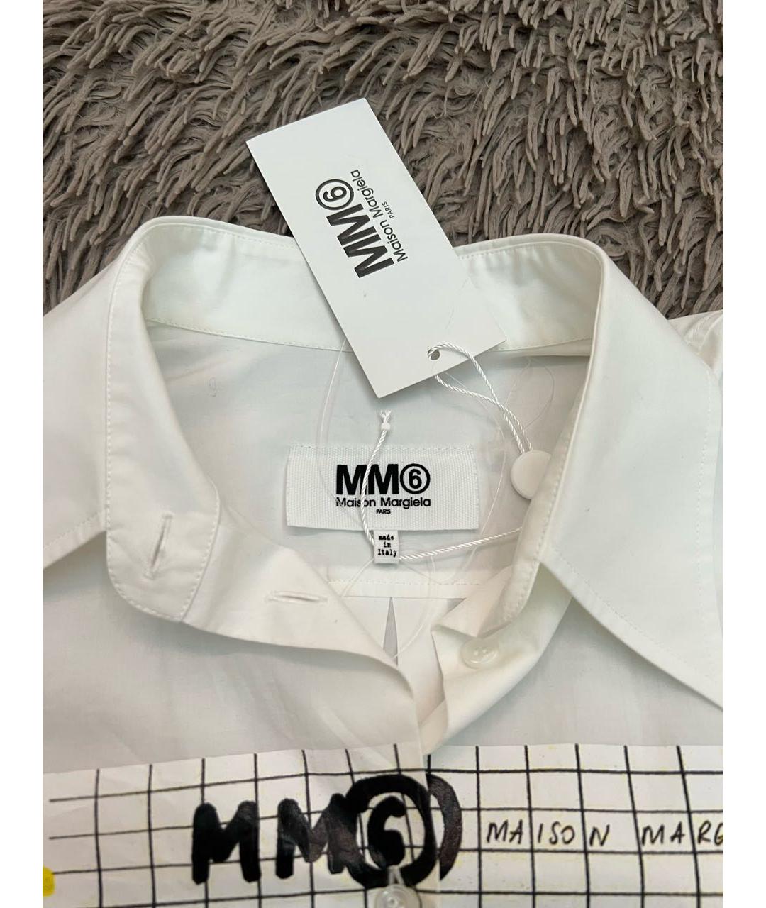 MM6 MAISON MARGIELA Белая хлопковая рубашка, фото 4