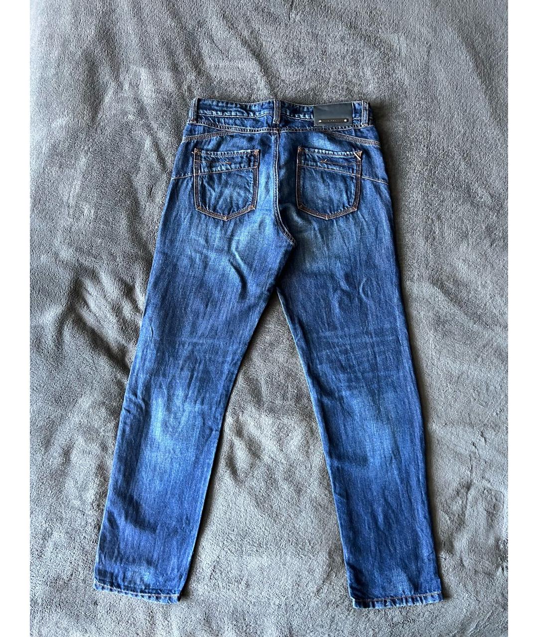 SPORT MAX CODE Синие хлопко-леновые прямые джинсы, фото 2