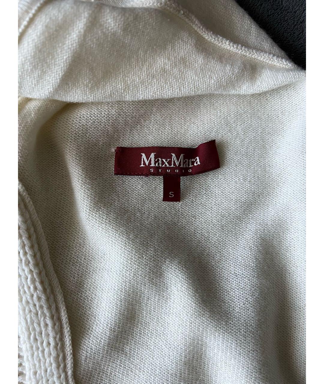 MAX MARA STUDIO Белое шерстяное повседневное платье, фото 3