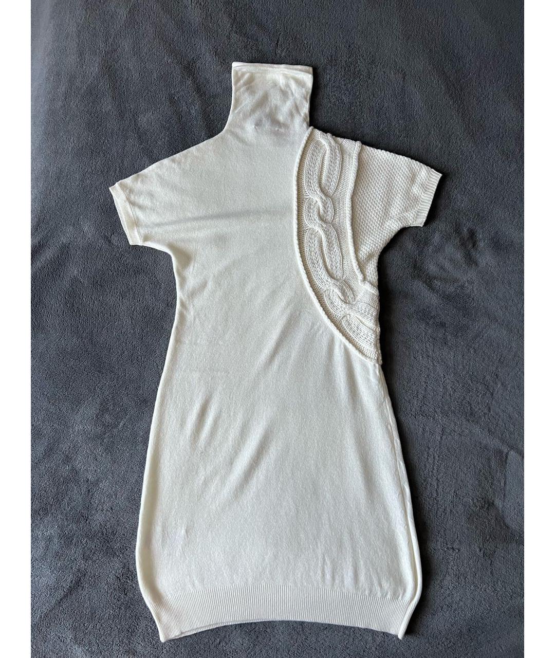 MAX MARA STUDIO Белое шерстяное повседневное платье, фото 2