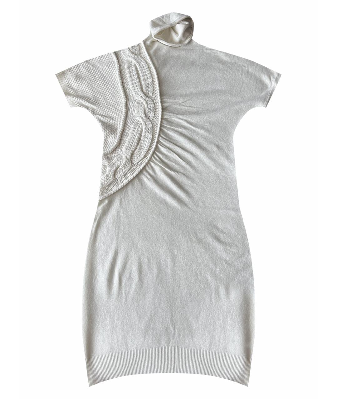 MAX MARA STUDIO Белое шерстяное повседневное платье, фото 1