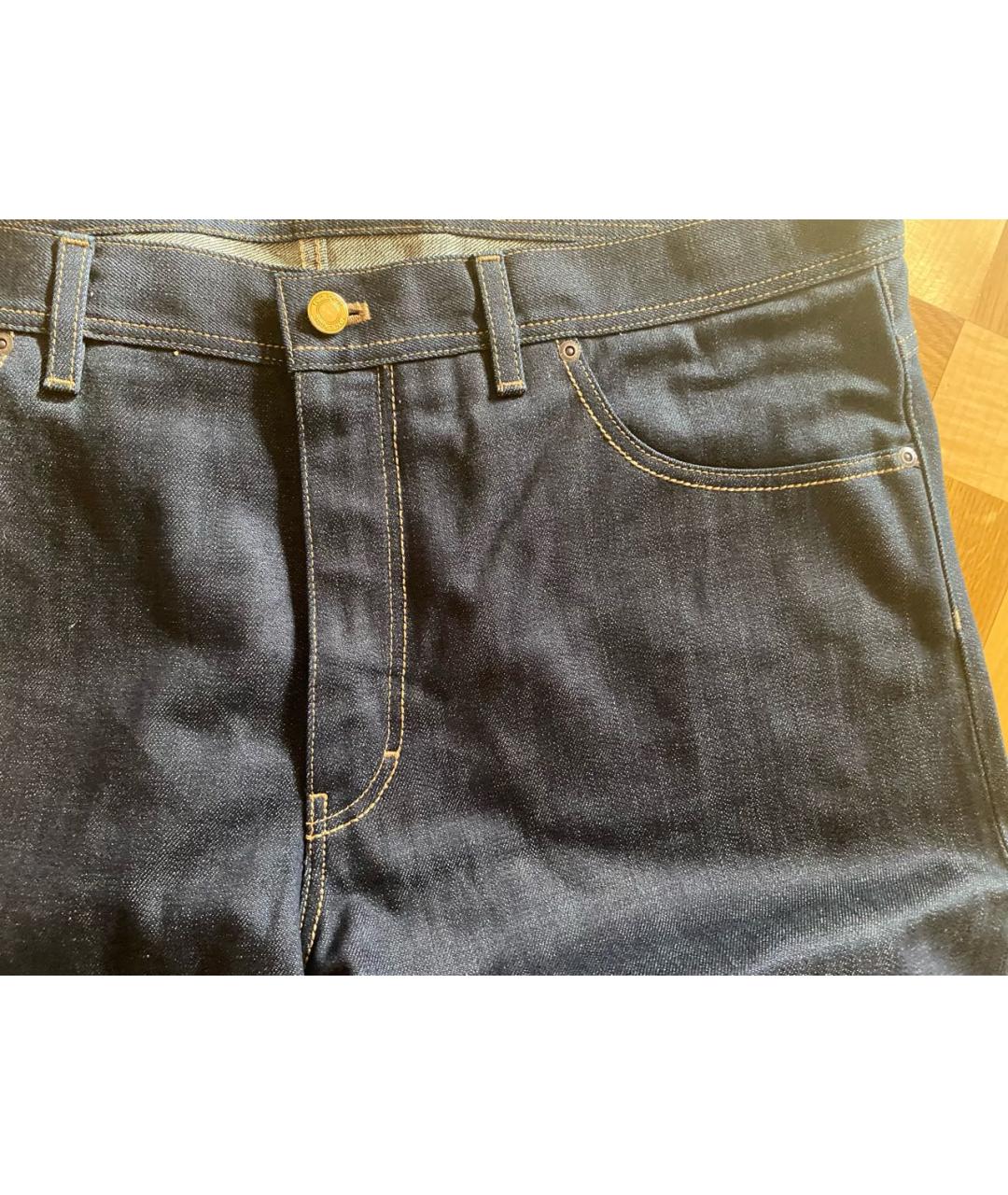 TOM FORD Темно-синие хлопко-эластановые прямые джинсы, фото 4