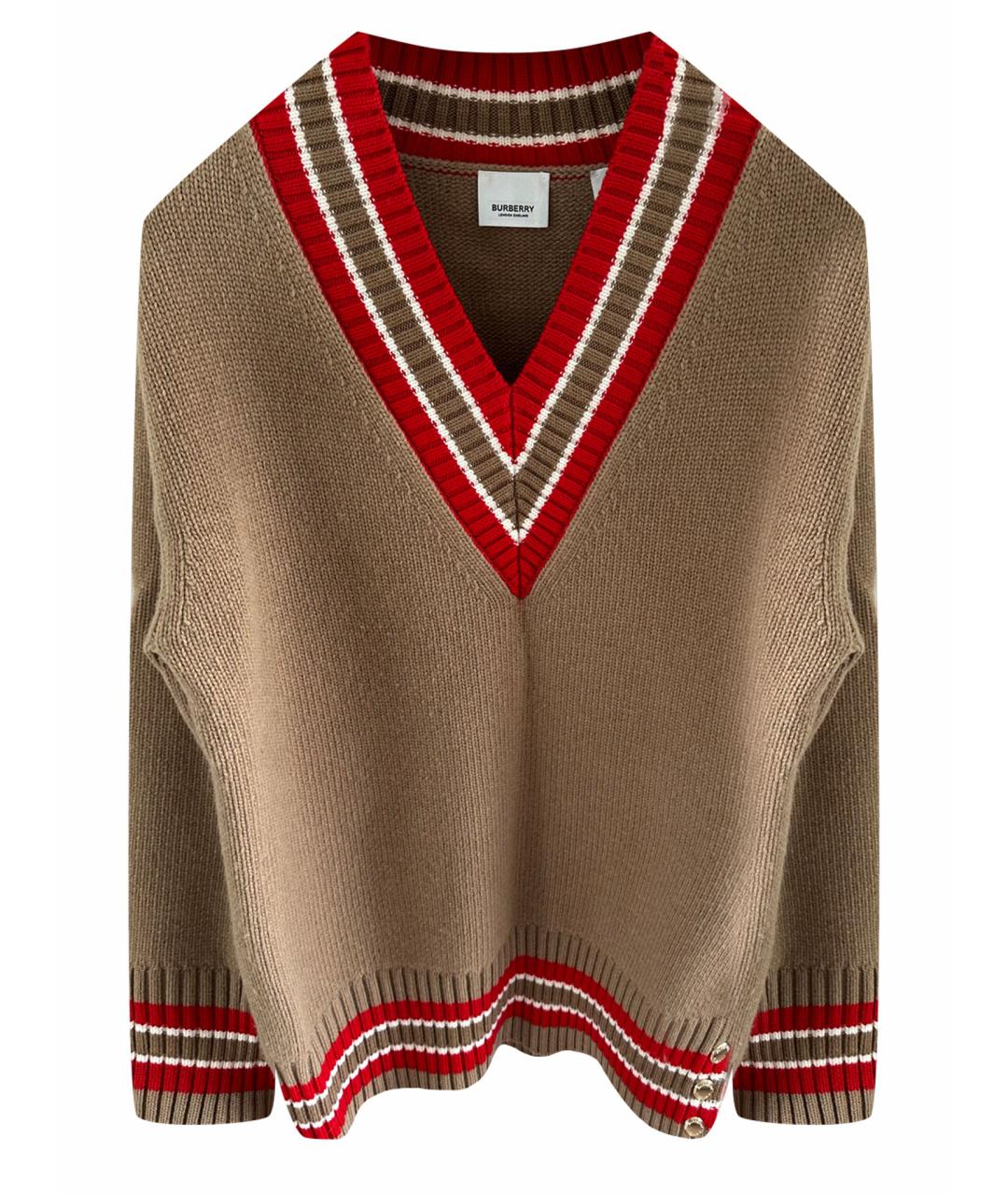 BURBERRY Коричневый шерстяной джемпер / свитер, фото 1