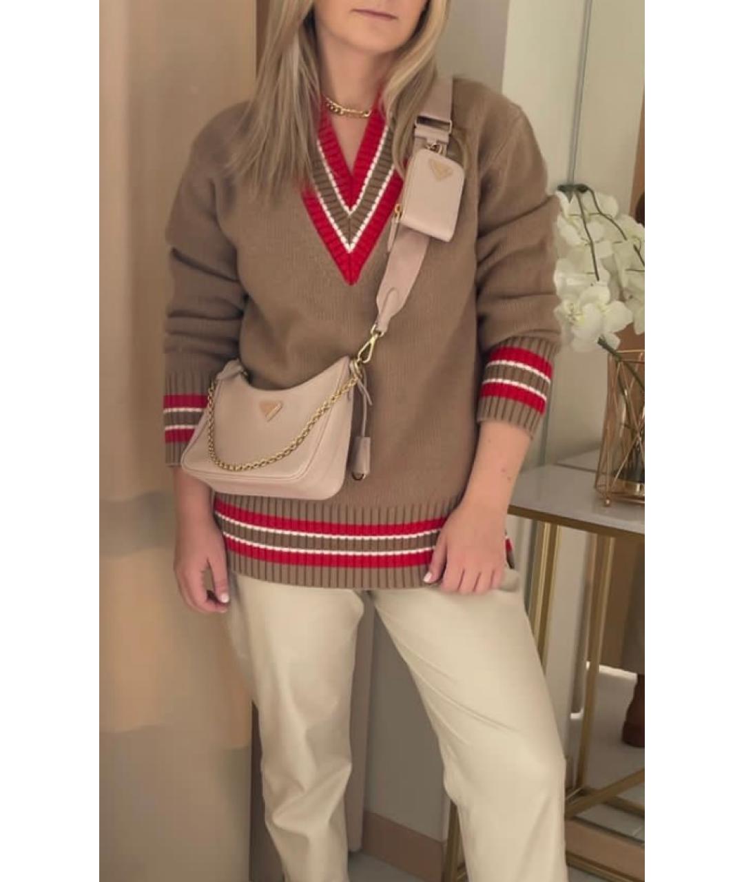 BURBERRY Коричневый шерстяной джемпер / свитер, фото 4