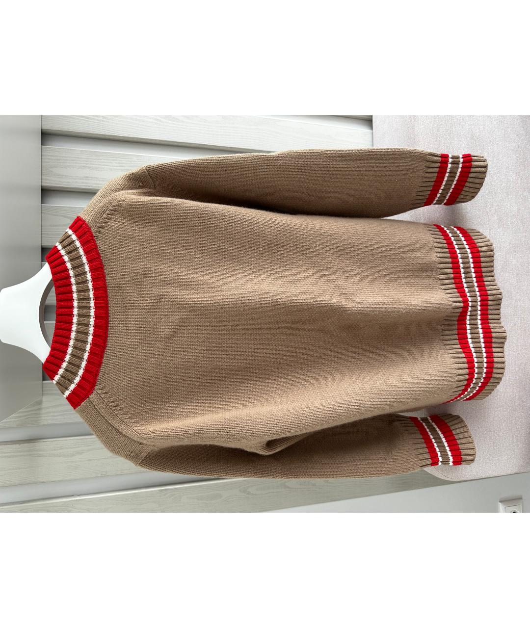 BURBERRY Коричневый шерстяной джемпер / свитер, фото 2