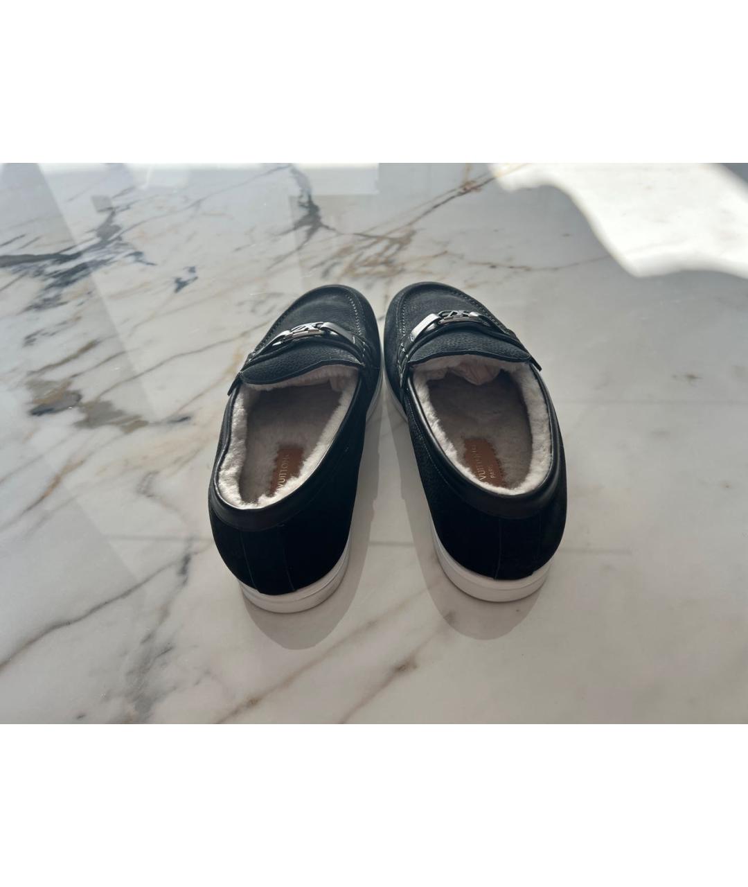 LOUIS VUITTON PRE-OWNED Черные нубуковые низкие ботинки, фото 3