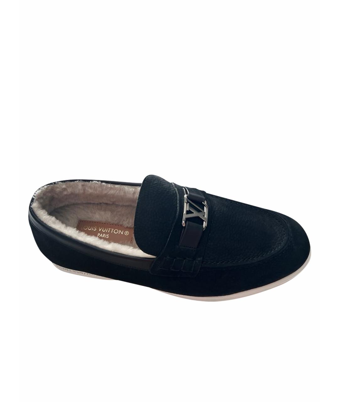 LOUIS VUITTON Черные нубуковые низкие ботинки, фото 1