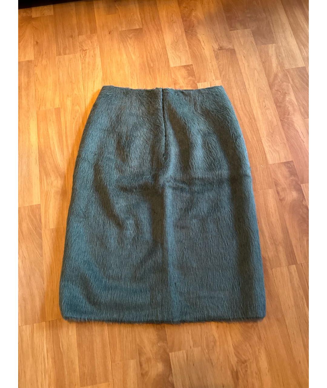 MARC JACOBS Зеленая меховая юбка миди, фото 2