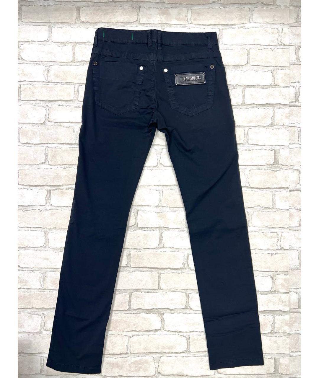 BIKKEMBERGS Темно-синие хлопковые джинсы скинни, фото 2