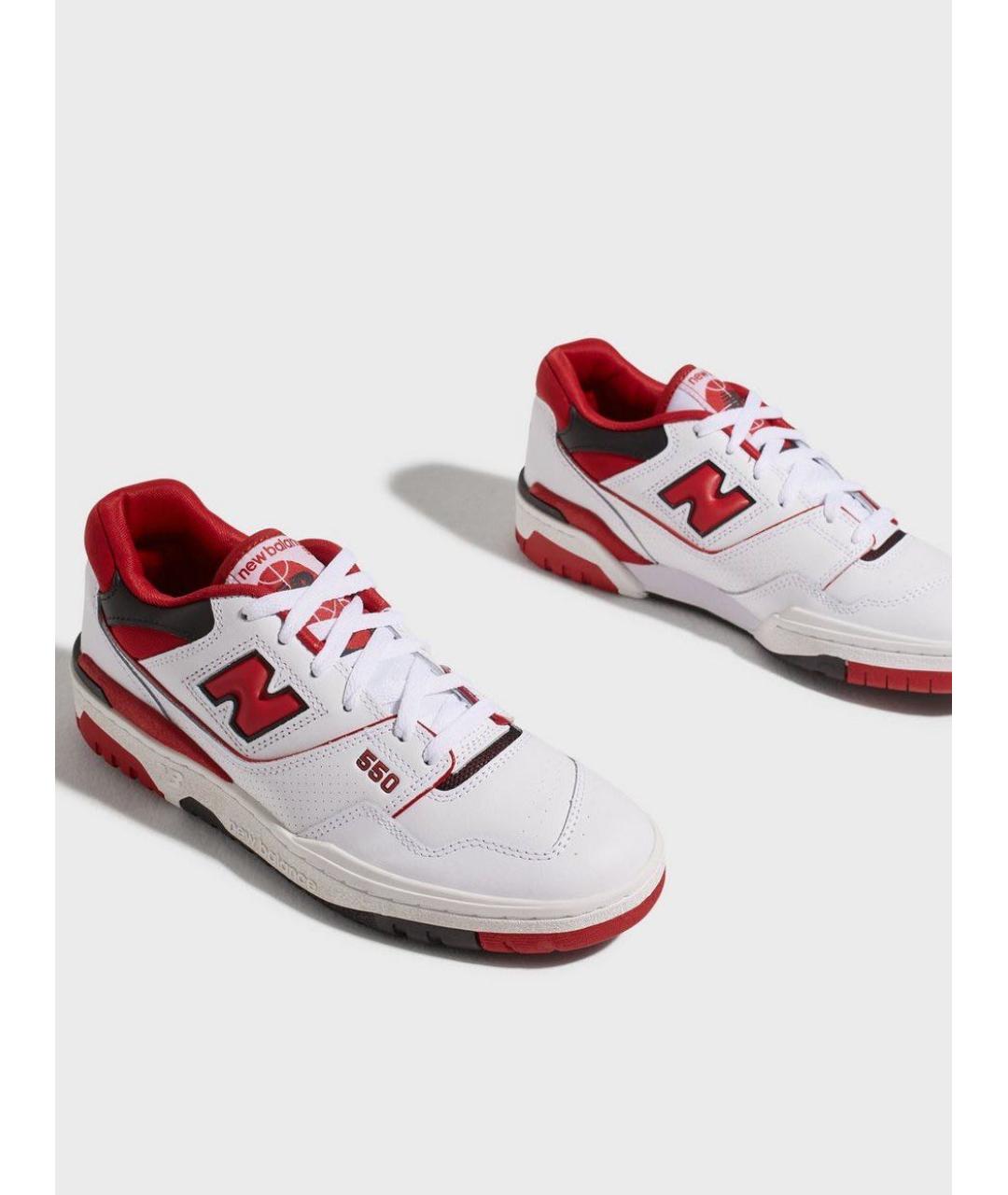 NEW BALANCE Белые кожаные низкие кроссовки / кеды, фото 3