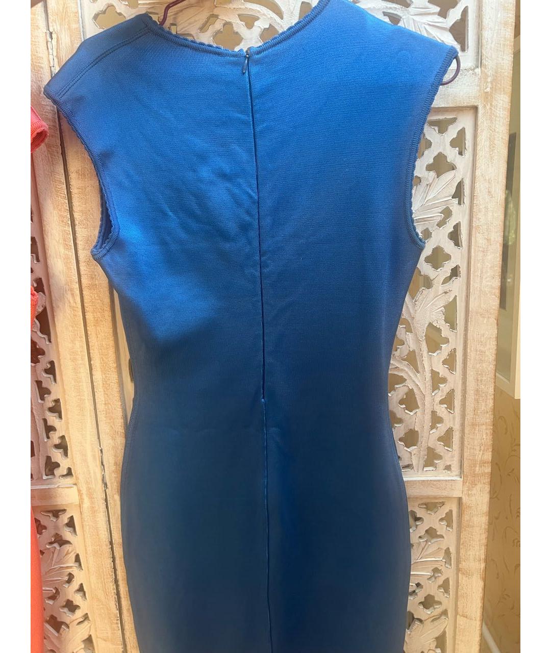 ALAIA Голубое шелковое коктейльное платье, фото 3