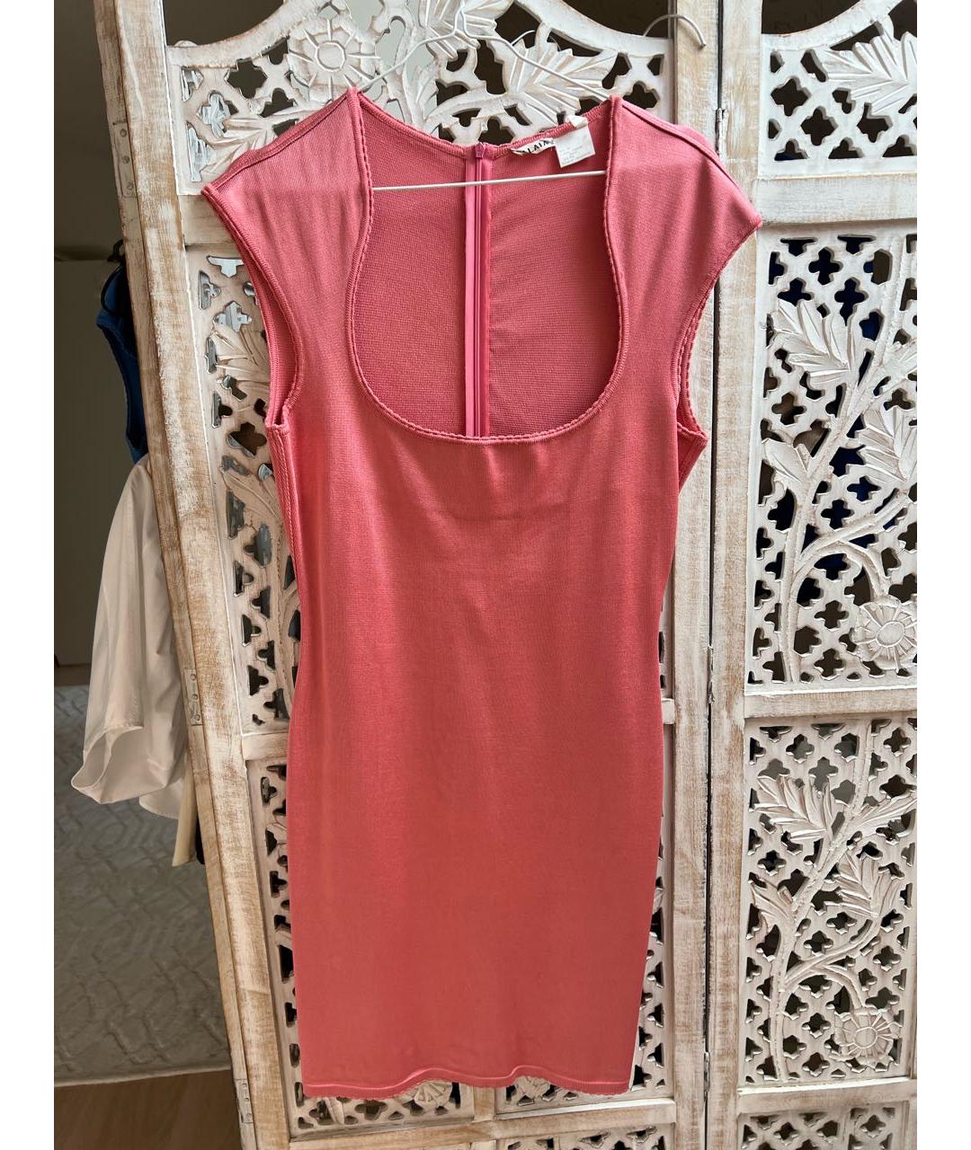 ALAIA Розовое полиэстеровое вечернее платье, фото 4