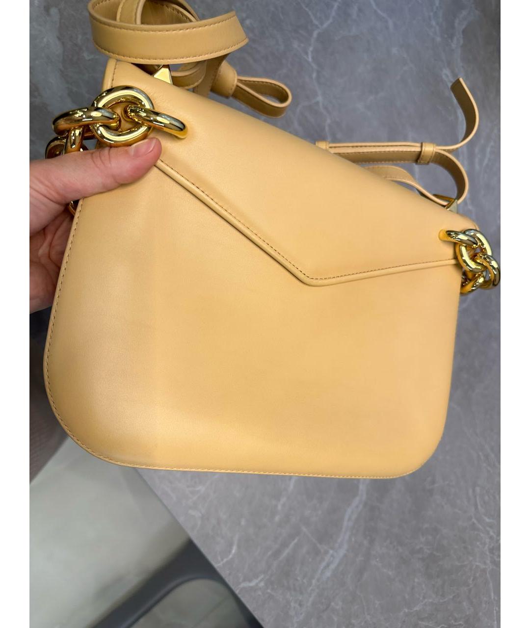 BOTTEGA VENETA Бежевая кожаная сумка через плечо, фото 5