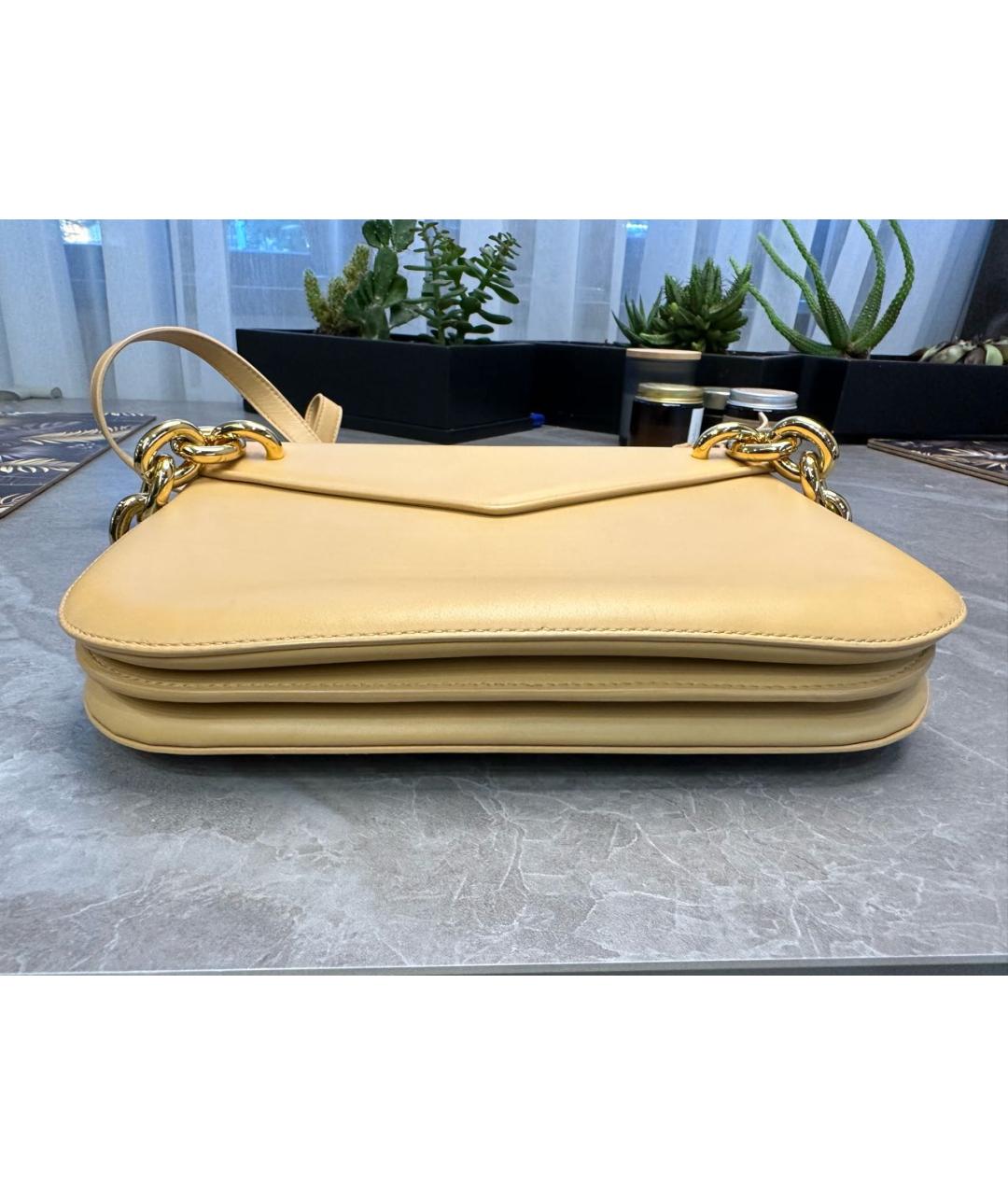 BOTTEGA VENETA Бежевая кожаная сумка через плечо, фото 4