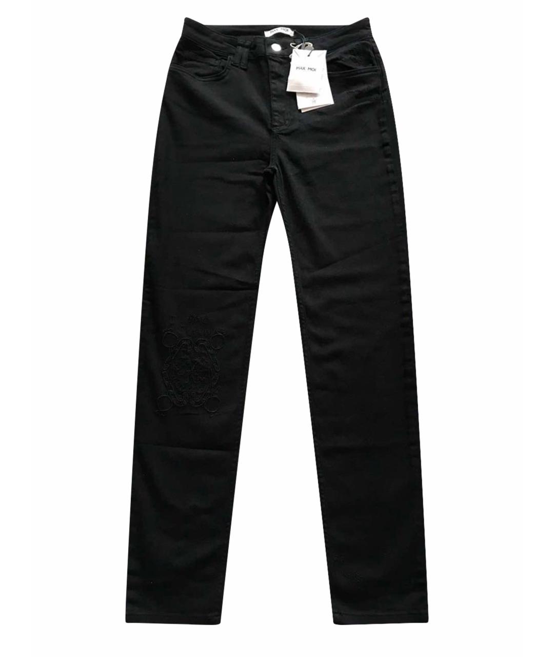 MAX&MOI Черные хлопковые прямые джинсы, фото 1