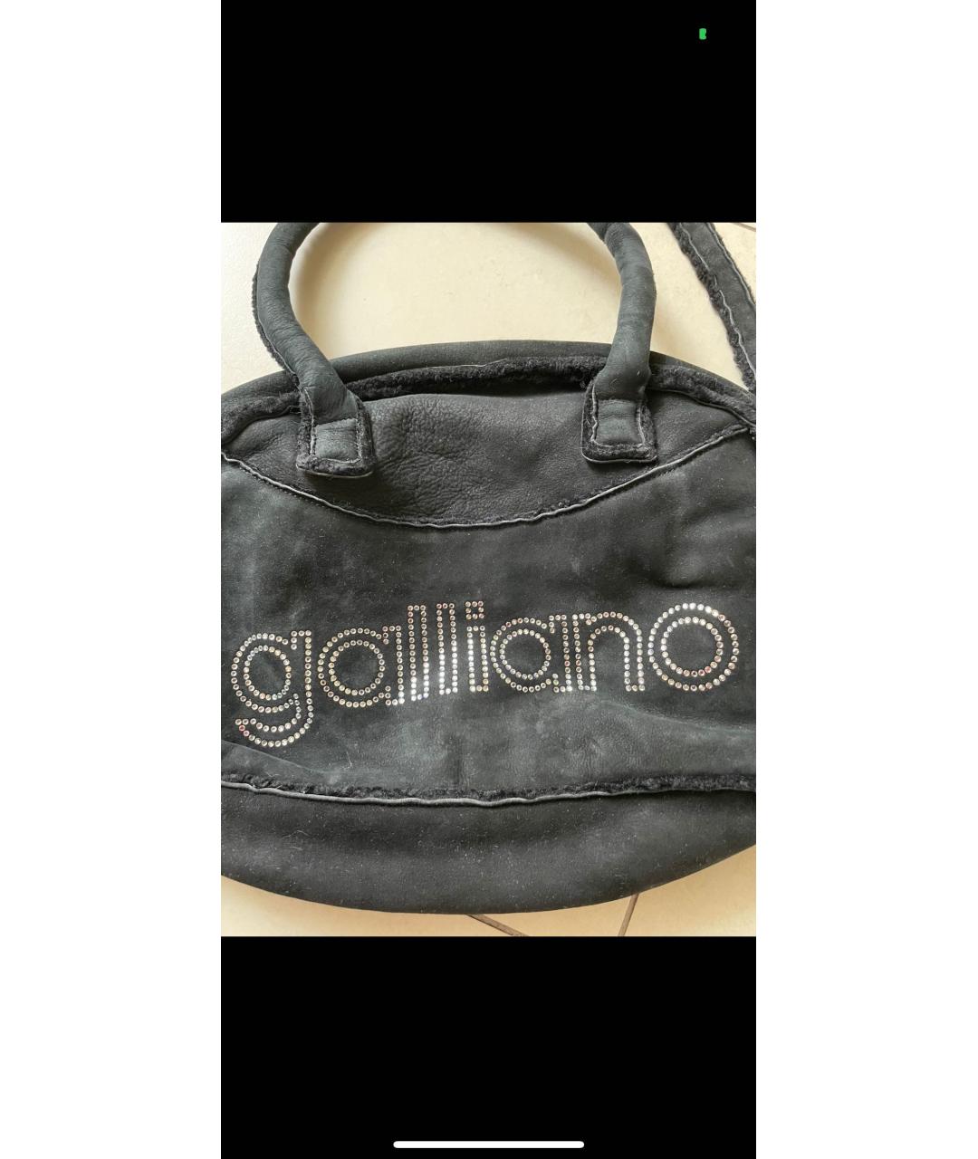 JOHN GALLIANO VINTAGE Черная замшевая сумка через плечо, фото 2