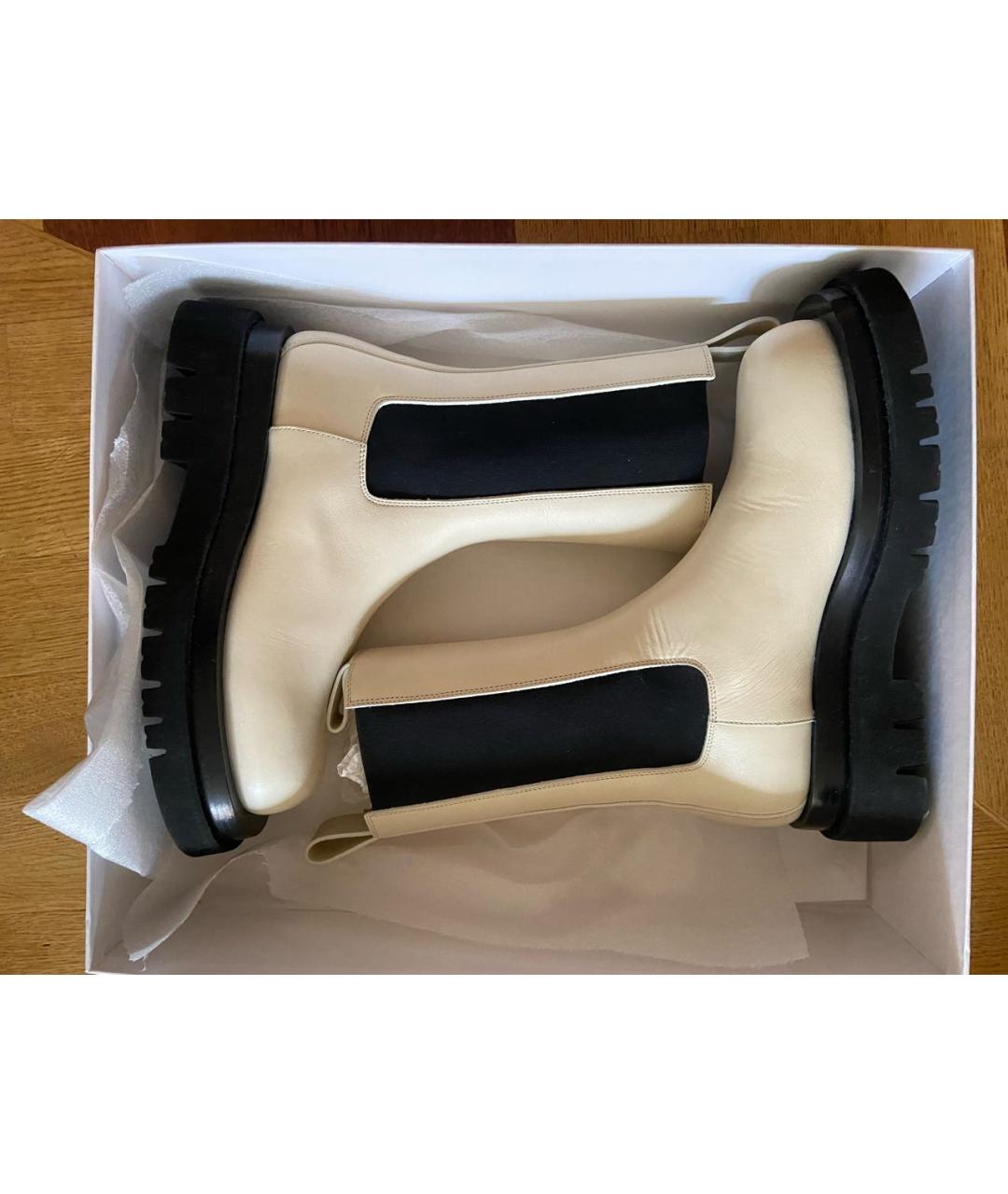 BOTTEGA VENETA Белые кожаные ботинки, фото 2