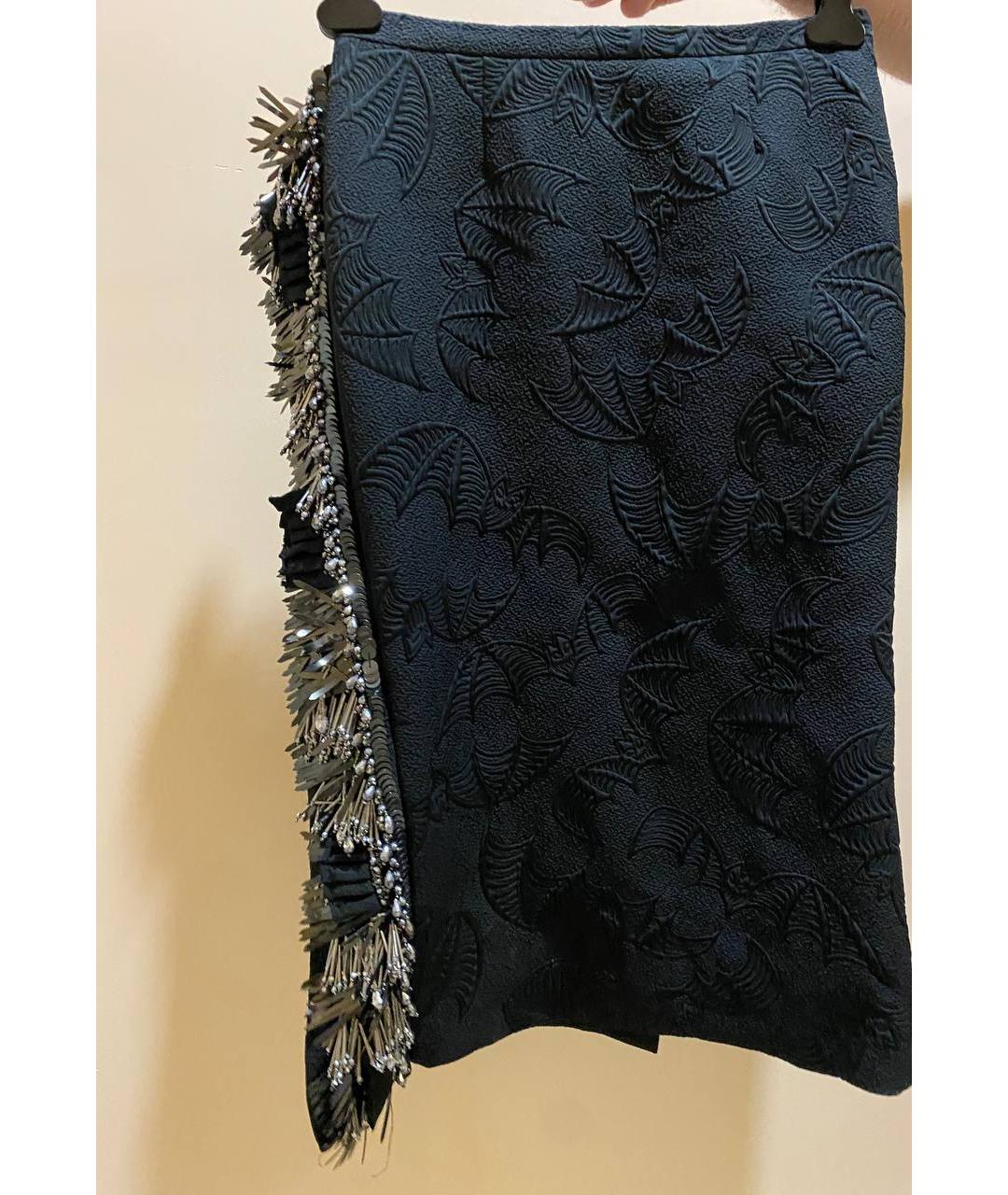 ROCHAS Черная полиэстеровая юбка миди, фото 4