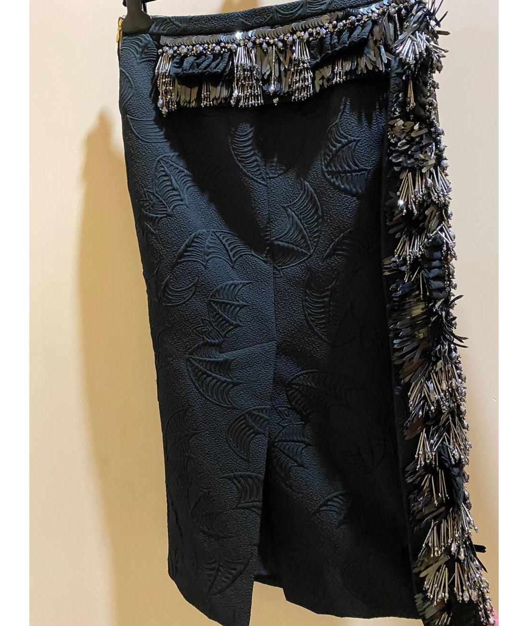ROCHAS Черная полиэстеровая юбка миди, фото 2