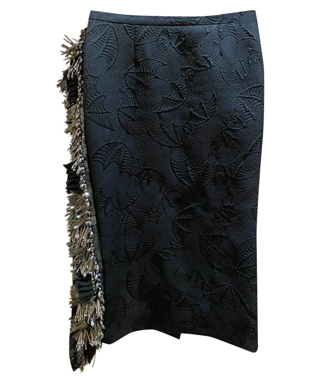 ROCHAS Черная полиэстеровая юбка миди, фото 1