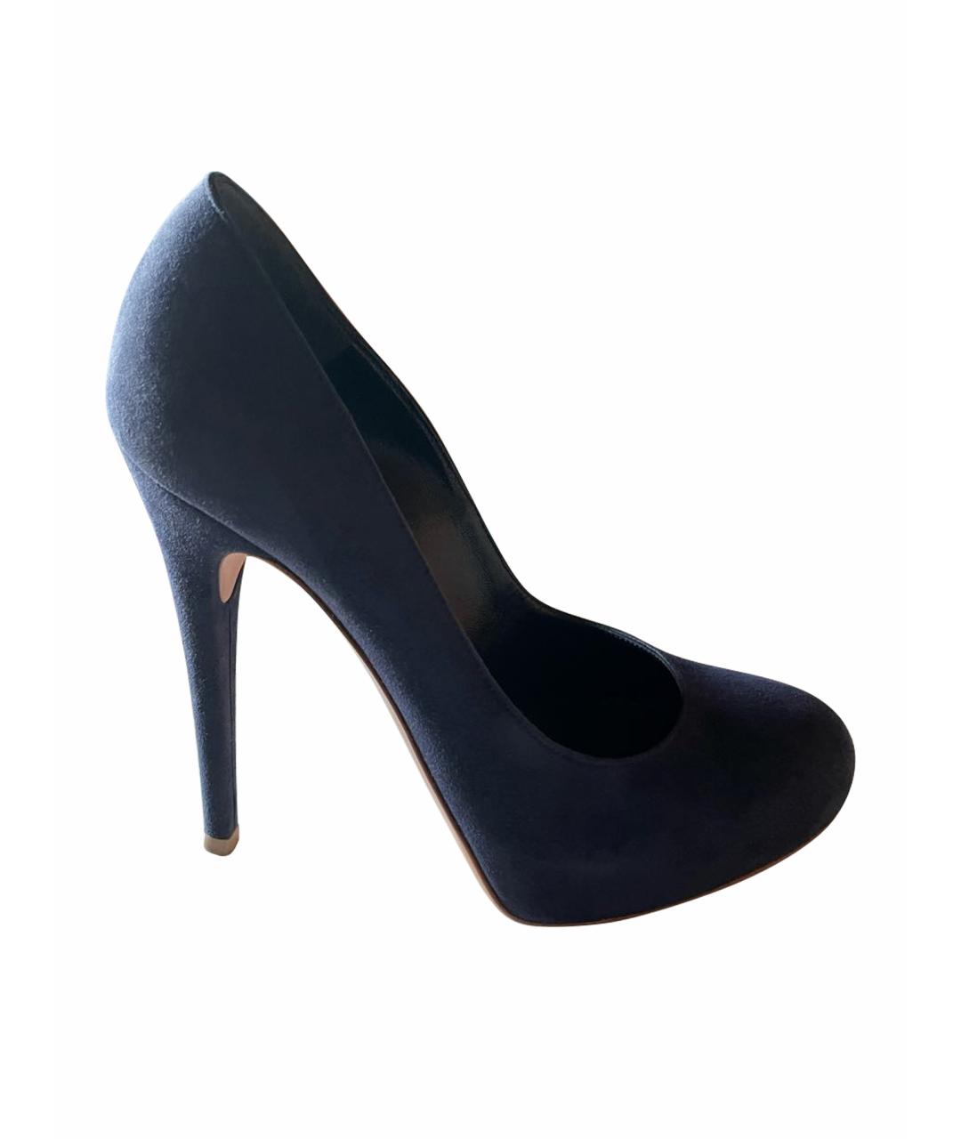 GIANVITO ROSSI Темно-синие замшевые туфли, фото 1