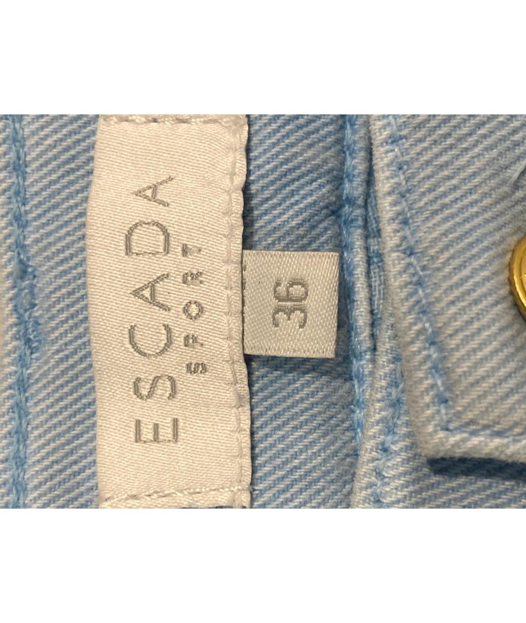 ESCADA Голубые хлопко-эластановые прямые джинсы, фото 4