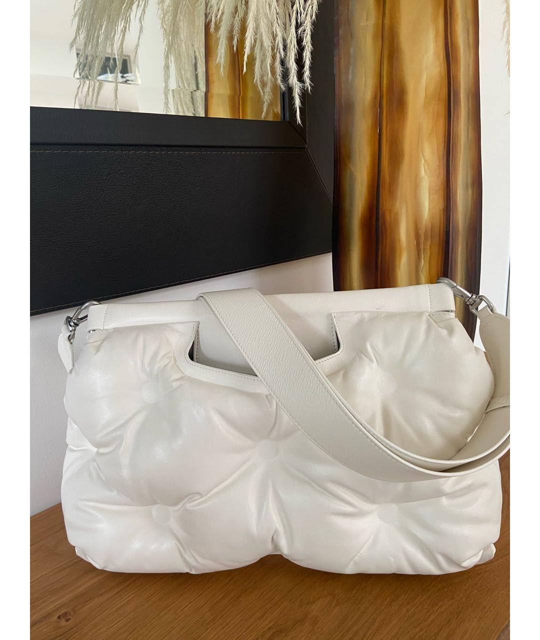 MAISON MARGIELA Белая кожаная сумка через плечо, фото 2