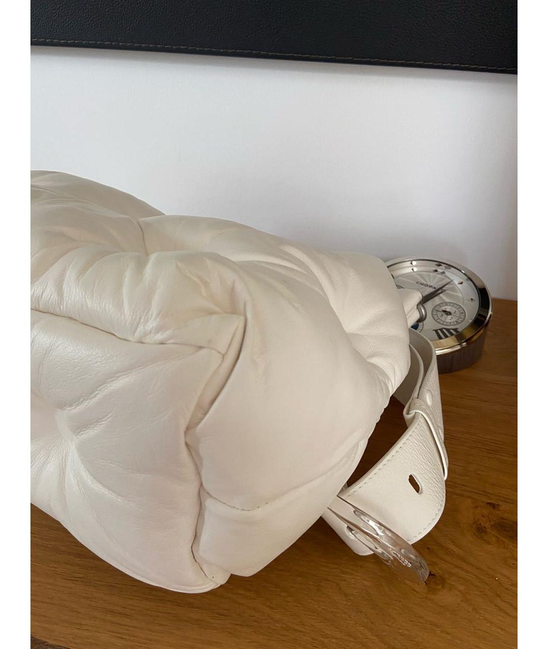 MAISON MARGIELA Белая кожаная сумка через плечо, фото 7