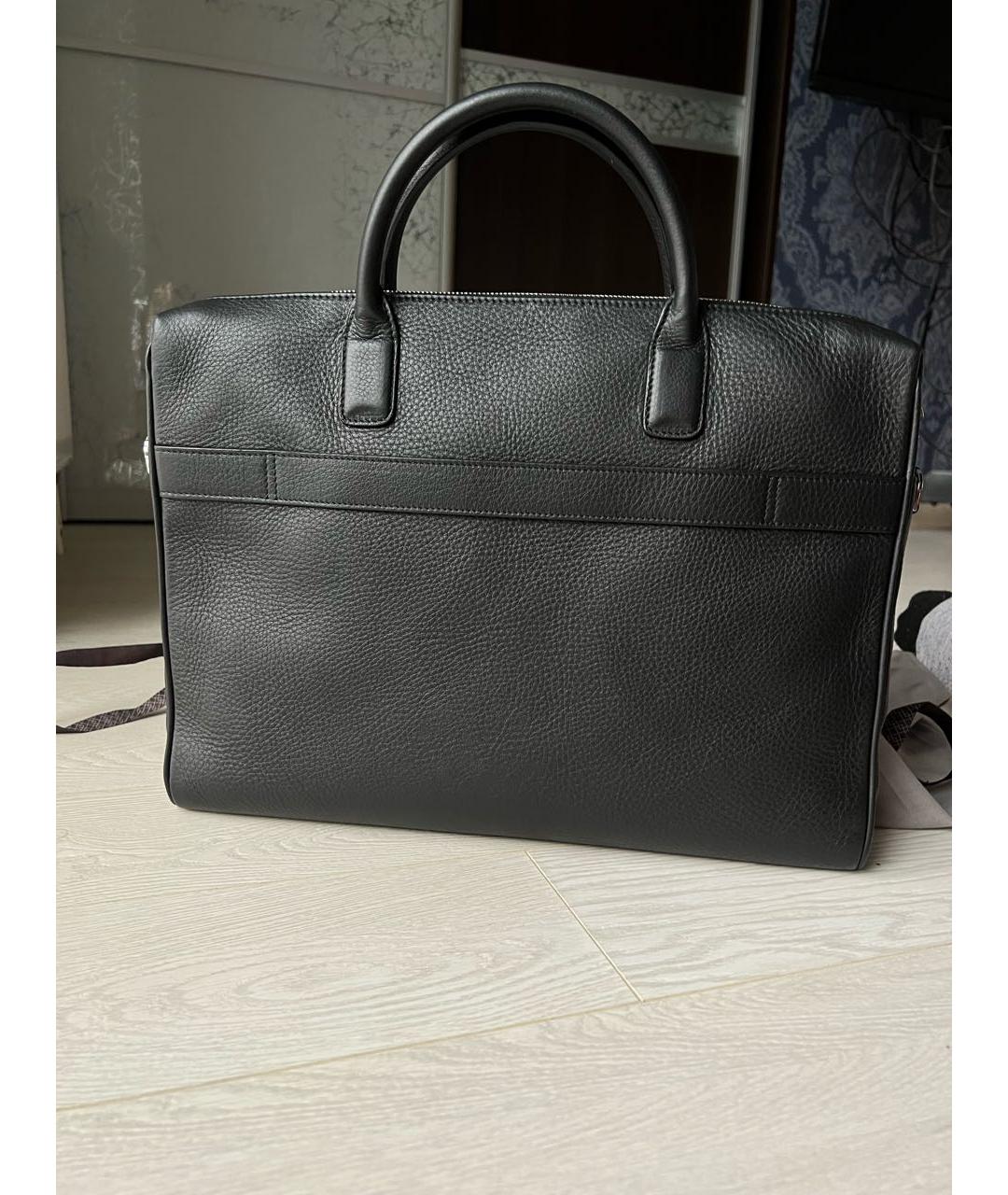 CANALI Черный кожаный портфель, фото 3