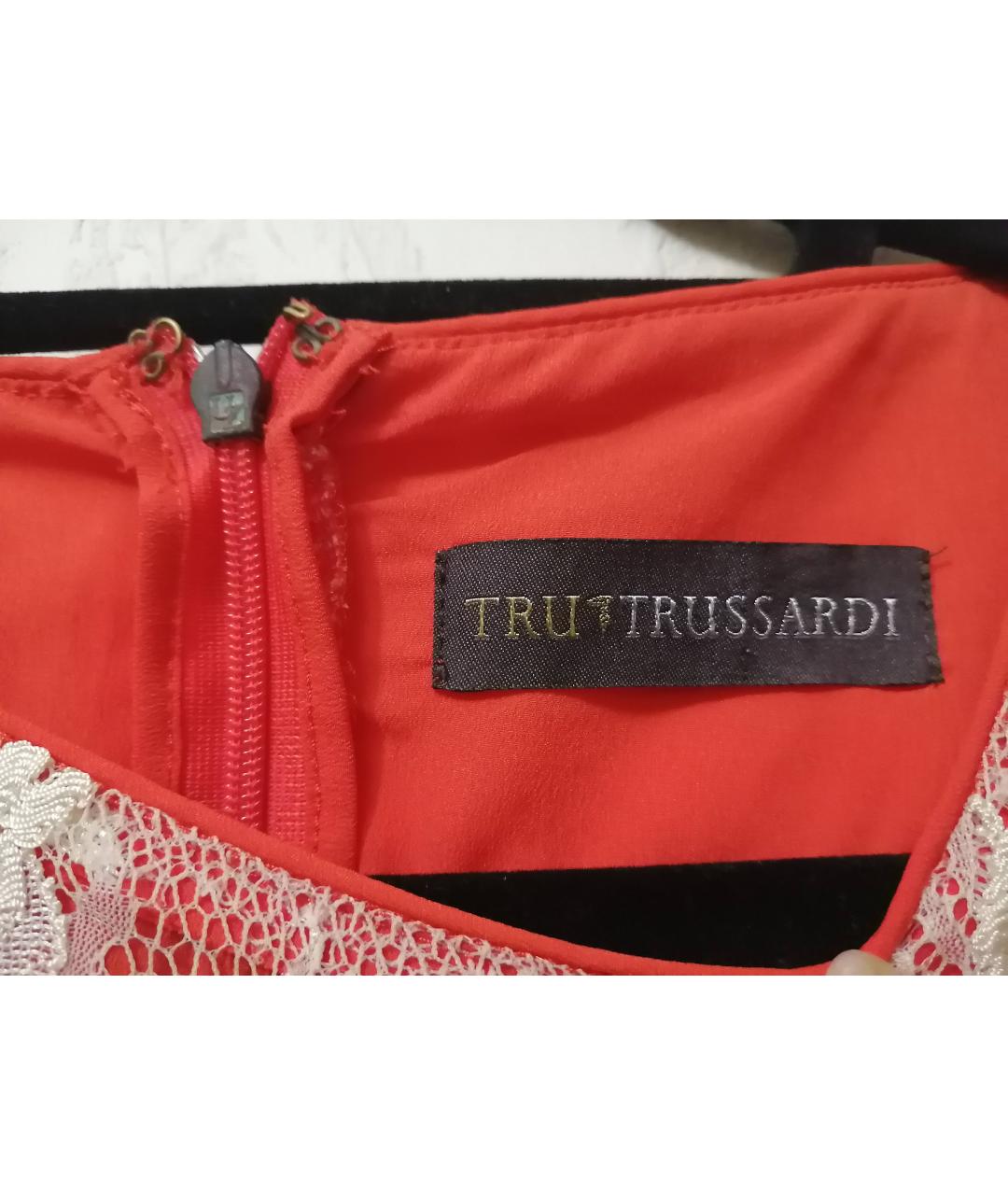 TRUSSARDI Мульти кружевное коктейльное платье, фото 3