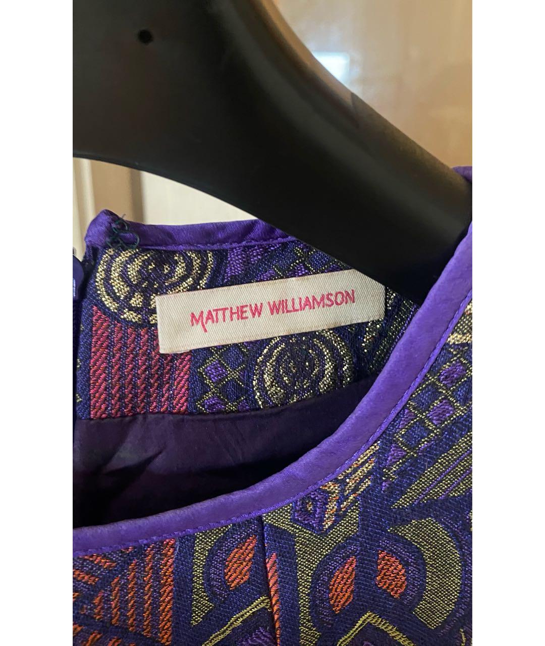 MATTHEW WILLIAMSON Фиолетовое шерстяное повседневное платье, фото 3