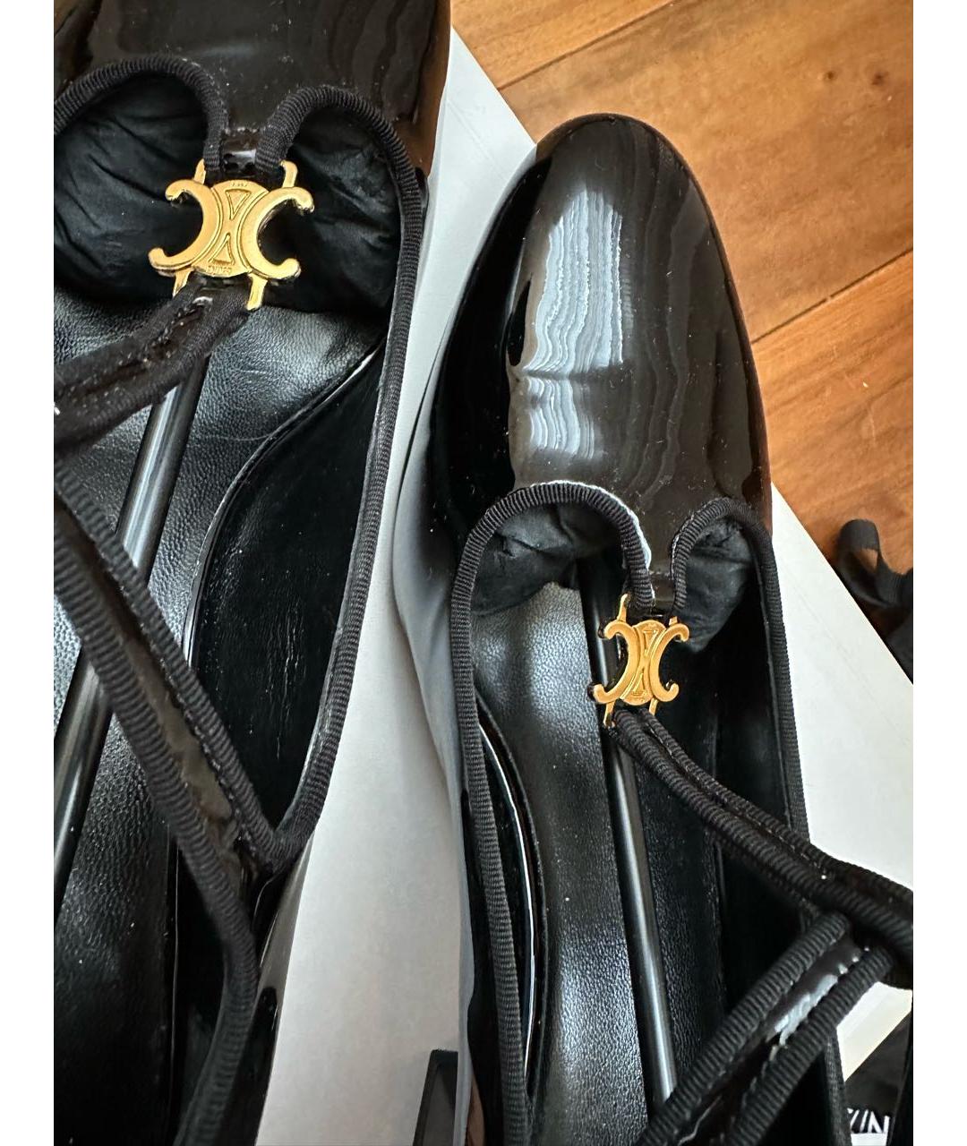 CELINE PRE-OWNED Черные туфли из лакированной кожи, фото 6
